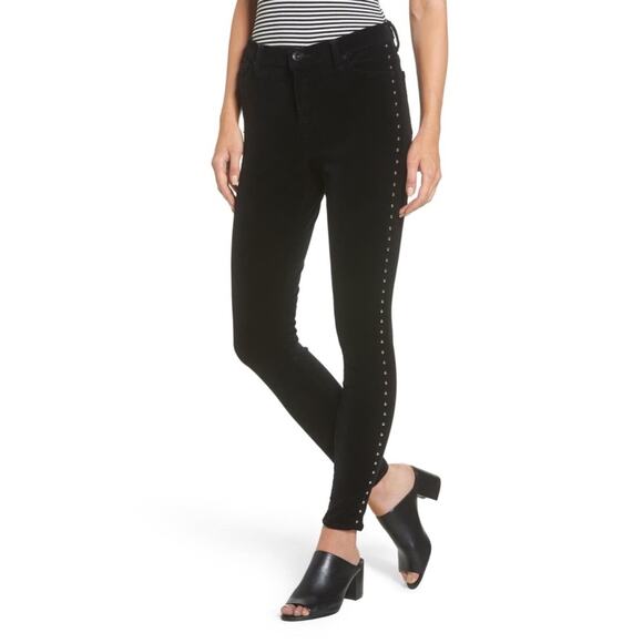 Band of Gypsies NWT Skinny Jeans Black & Silver Studded Velveteen Lola - Picture 10 of 10